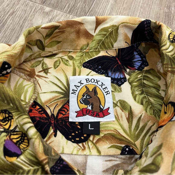 Max Boxxer Butterfly Button down shirt size large - Picture 3 of 6